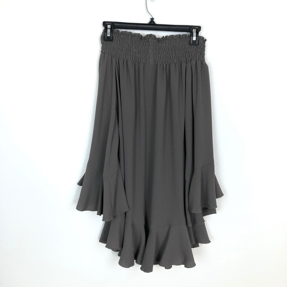 Nookie Mykonos Off the Shoulder Frill Mini Dress Khaki Olive Green Size XS - Picture 10 of 10